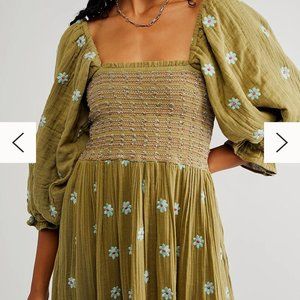 Free People Dahlia Embroidered Maxi Dress